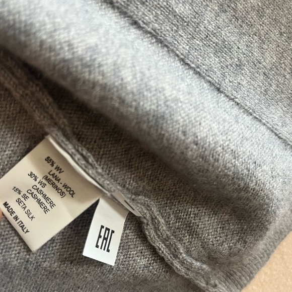 Maglificio Musetti GrayMade in Italy Cashmere Silk Wool Blend Cardigan in 5 or L - Picture 12 of 16